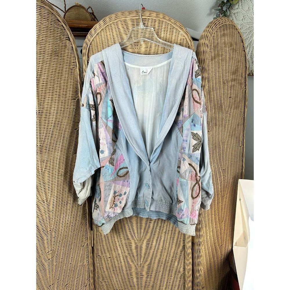 Lim’s distressed vintage jacket winged